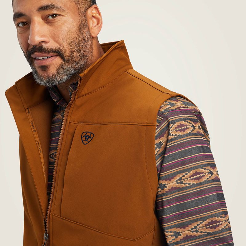 Ariat Logo 2.0 Softshell Vest Chestnut Homme | DXH-11840664