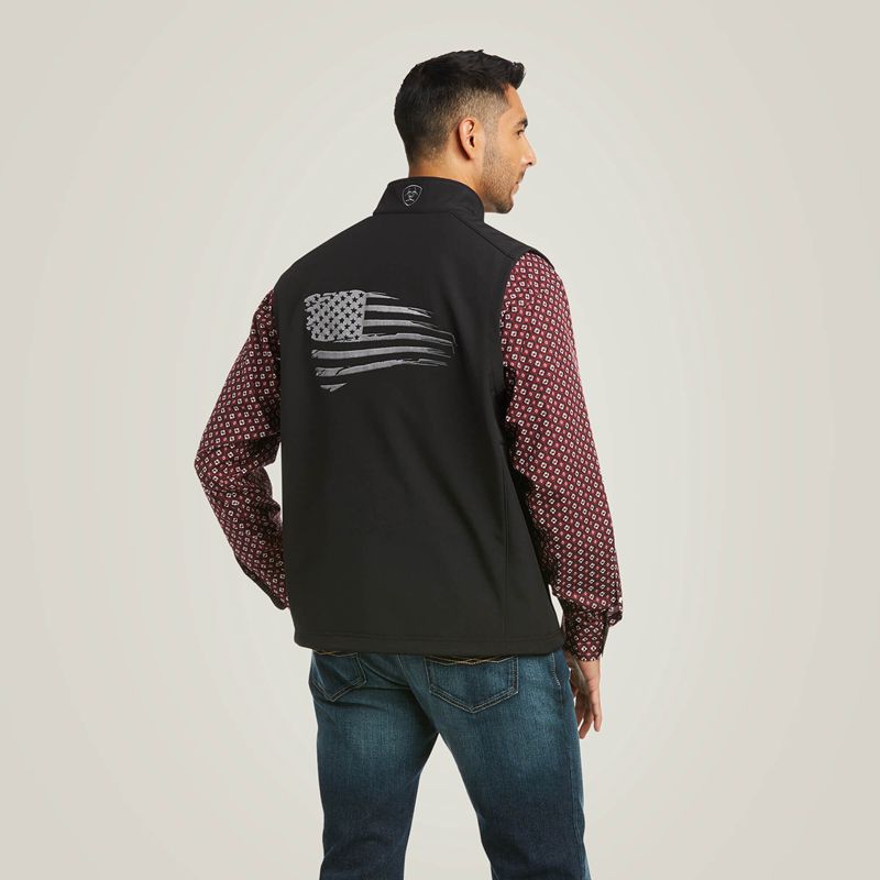 Ariat Logo 2.0 Patriot Softshell Vest Noir Homme | TVF-78175806