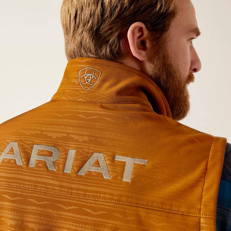 Ariat Logo 2.0 Softshell Vest Chestnut Embossed Homme | PMM-59492253