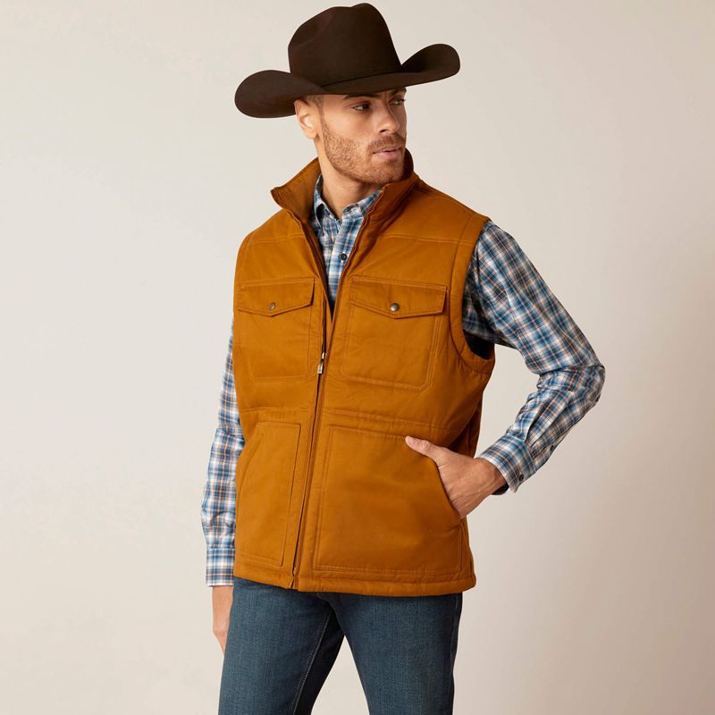 Ariat Grizzly 2.0 Canvas Conceal And Carry Vest Chestnut Homme | PNE-41920873