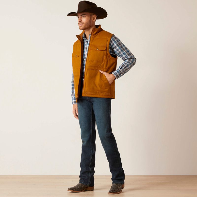 Ariat Grizzly 2.0 Canvas Conceal And Carry Vest Chestnut Homme | PNE-41920873