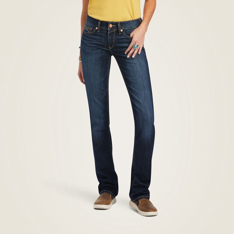 Ariat R.E.A.L. Mid Rise Octavia Straight Jean Burbank Femme | HUO-12435418