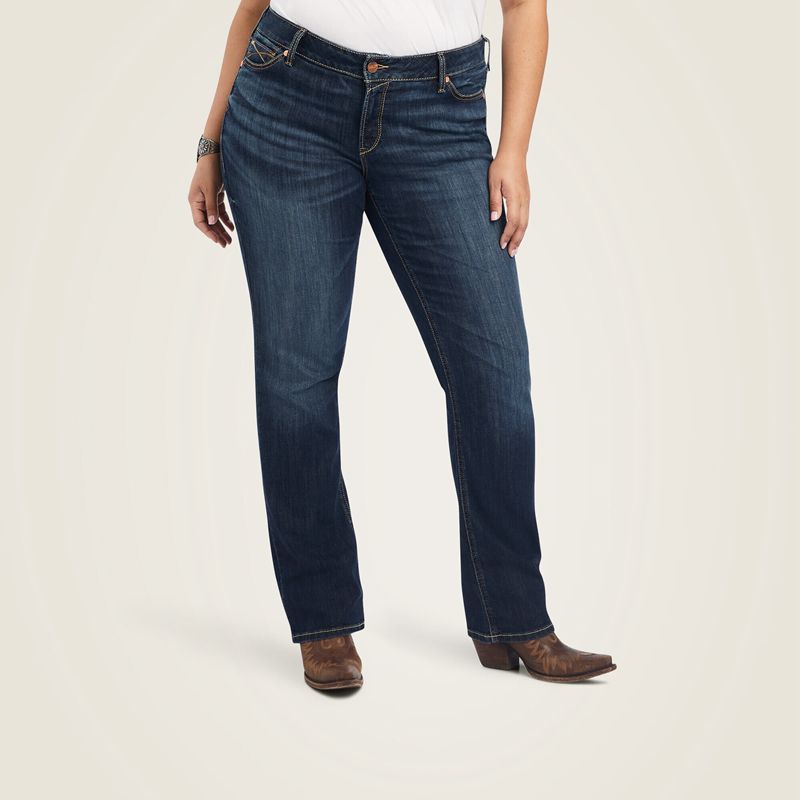 Ariat R.E.A.L. Mid Rise Octavia Straight Jean Burbank Femme | HUO-12435418