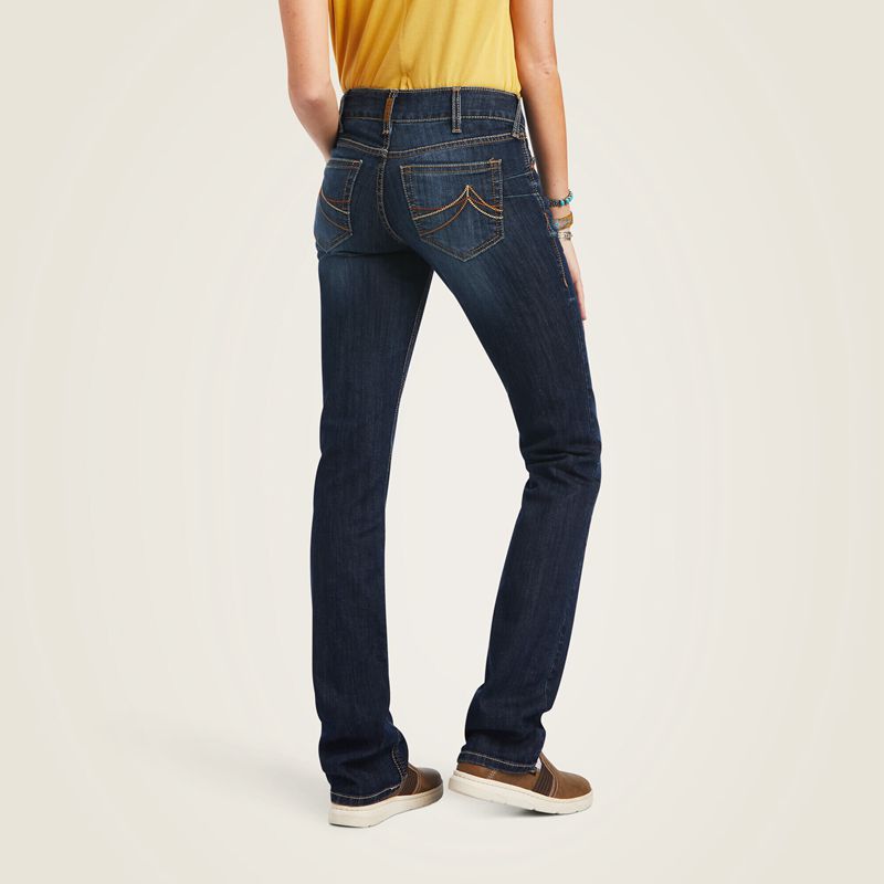 Ariat R.E.A.L. Mid Rise Octavia Straight Jean Burbank Femme | HUO-12435418