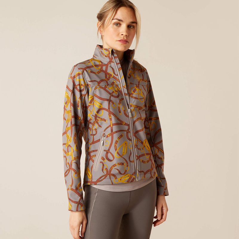 Ariat New Team Softshell Jacket Zinc Bridle Femme | PEI-11639053