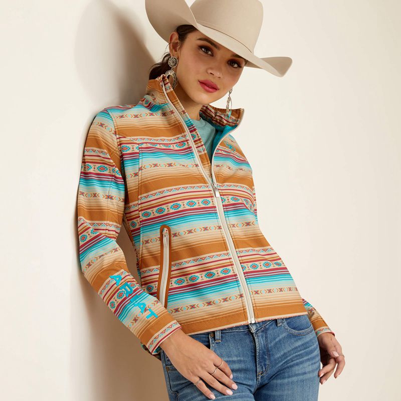 Ariat New Team Softshell Print Jacket Fallon Serape Print Femme | IUU-89438986