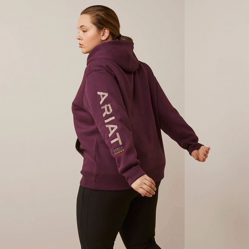 Ariat Rebar Graphic Hoodie Potent Purple/ Peppercorn Femme | UDU-23046348