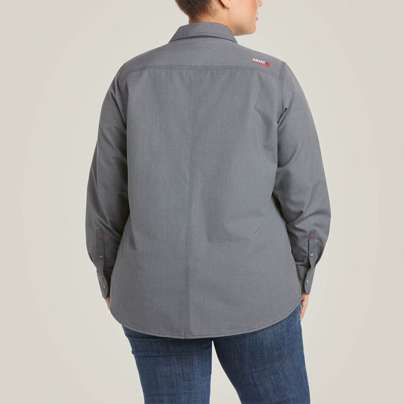 Ariat Fr Featherlight Work Shirt Gunmetal Femme | GNV-01045753