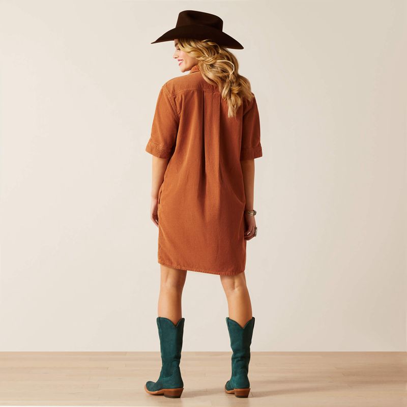 Ariat Corduroy Dress Khaki/Camel Femme | JWW-50272222