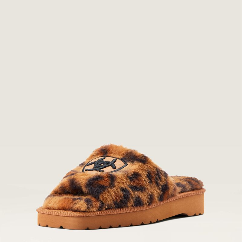 Ariat Cozy Chic Square Toe Slipper Leopard Femme | RQV-25074923