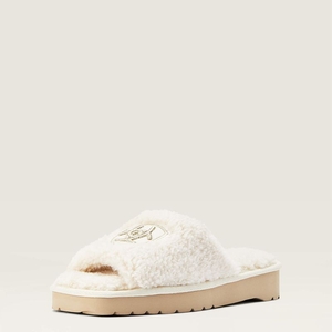 Ariat Cozy Chic Square Toe Slipper Blanche Femme | XOT-38841205