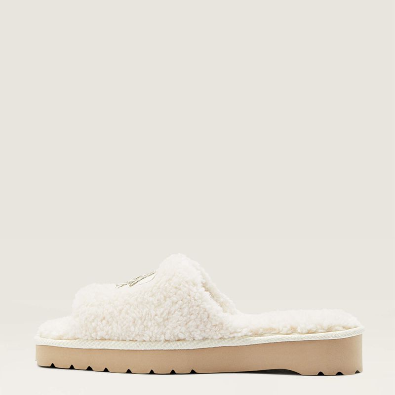 Ariat Cozy Chic Square Toe Slipper Blanche Femme | XOT-38841205