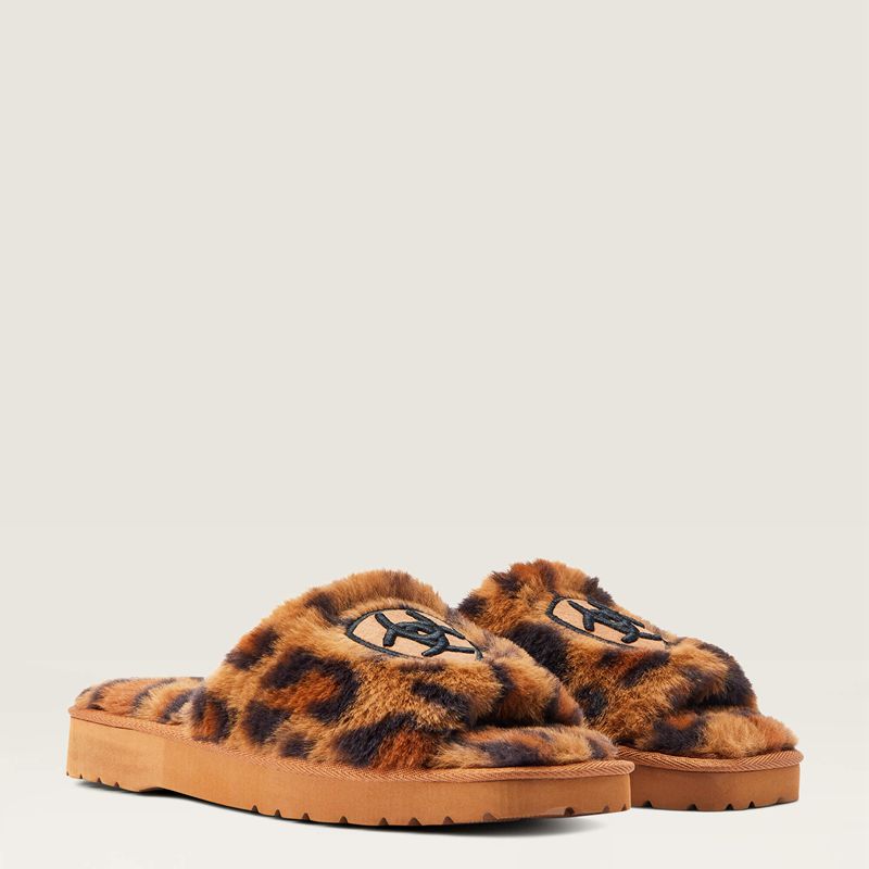 Ariat Cozy Chic Square Toe Slipper Leopard Femme | RQV-25074923