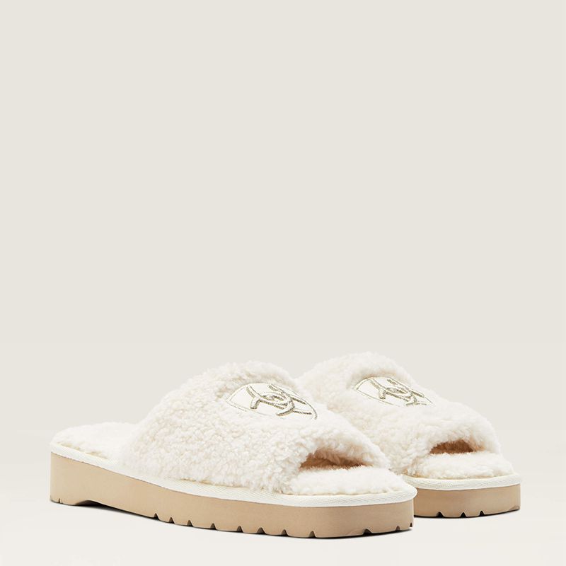 Ariat Cozy Chic Square Toe Slipper Blanche Femme | XOT-38841205