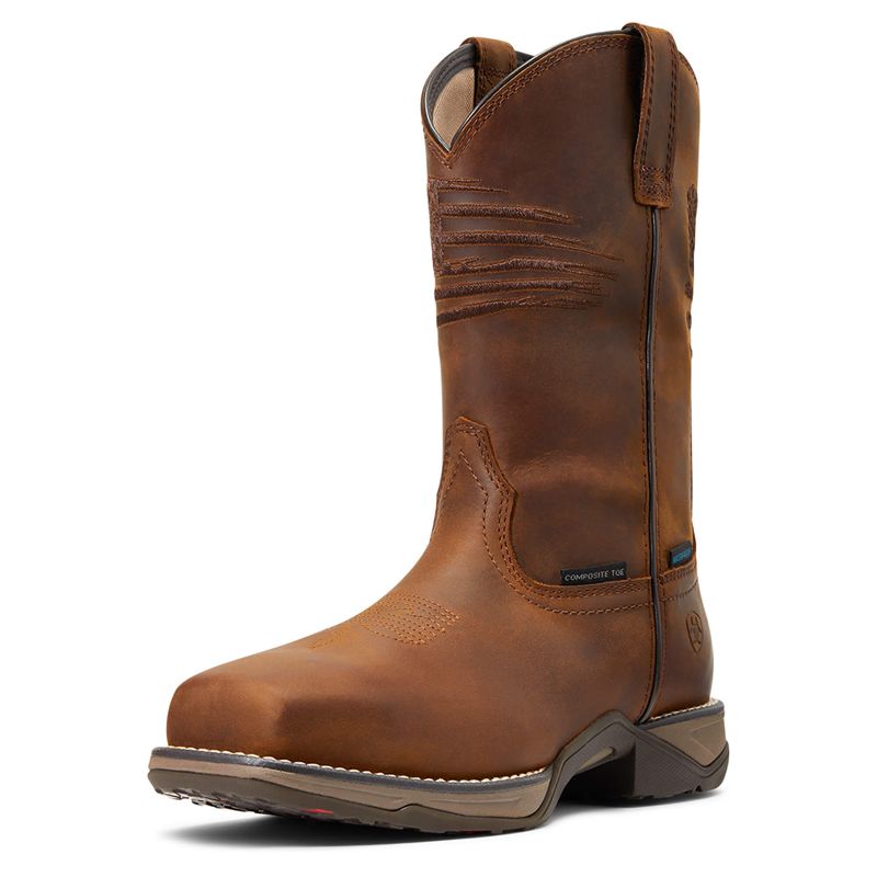 Ariat Anthem Patriot Waterproof Composite Toe Work Boot Marron Femme | EAY-00796736