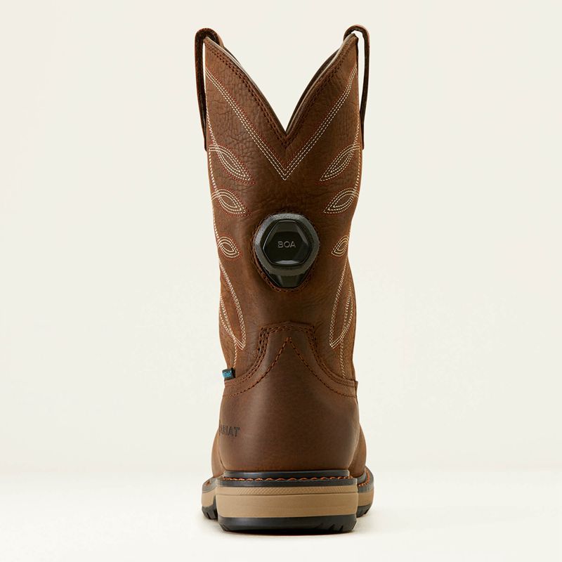 Ariat Riveter Pull-On Boa Csa Waterproof Composite Toe Work Boot Marron Foncé Femme | BUS-20429568