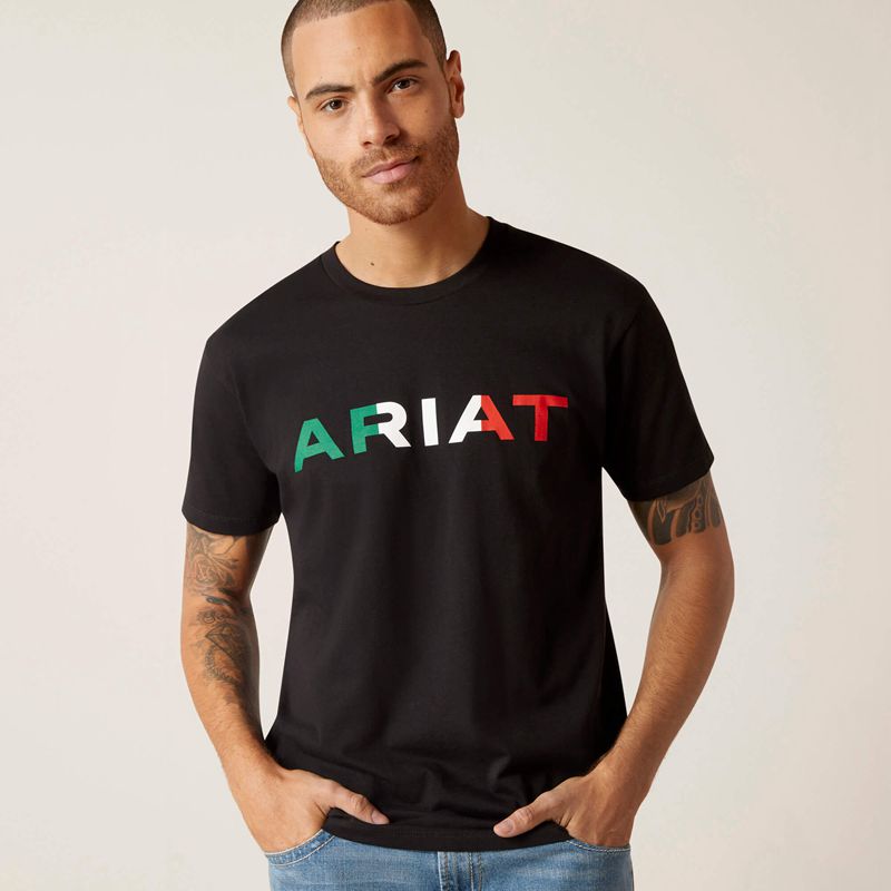 Ariat Viva Mexico T-Shirt Noir Homme | HIE-06420857