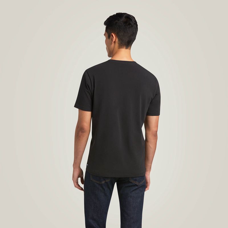 Ariat Vertical Logo T-Shirt Noir Homme | FDN-95916575