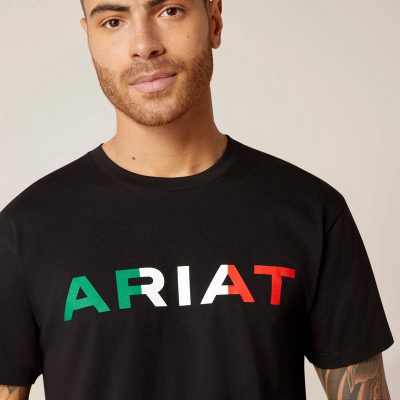 Ariat Viva Mexico T-Shirt Noir Homme | HIE-06420857