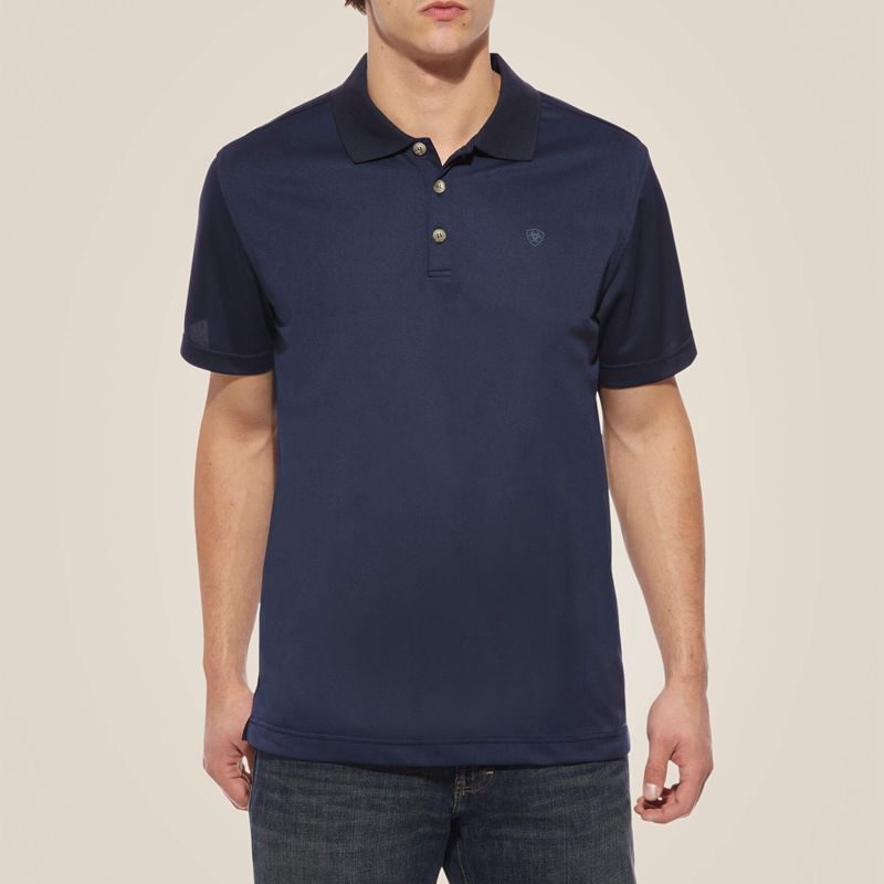 Ariat Tek Polo Bleu Marine Homme | TLS-90041817