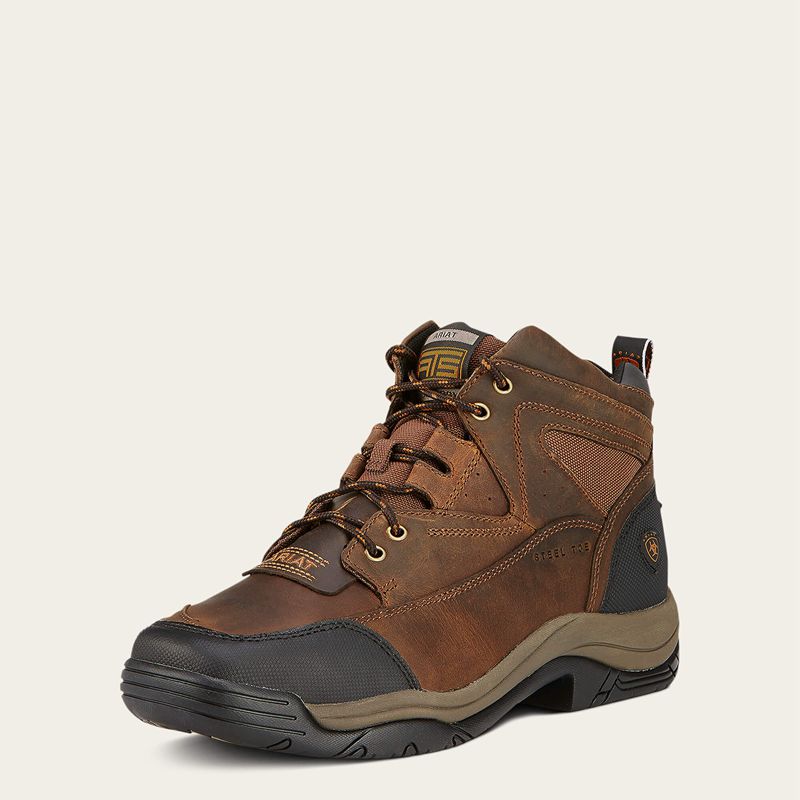 Ariat Terrain Wide Square Toe Steel Toe Work Boot Marron Homme | YCB-70959086