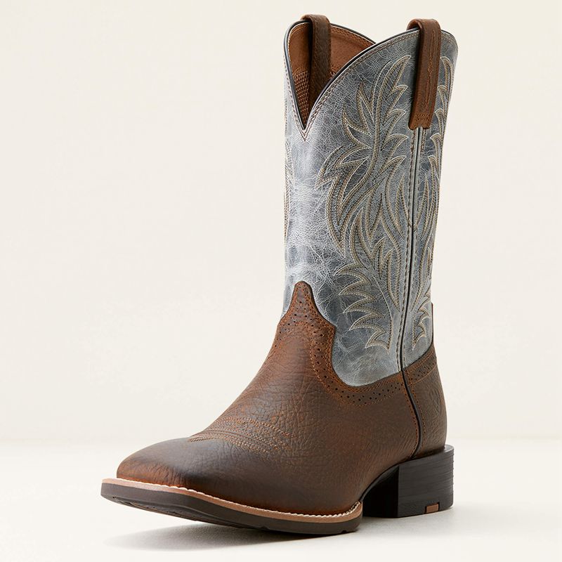 Ariat Sport Wide Square Toe Cowboy Boot Bleu Homme | DNI-52057804