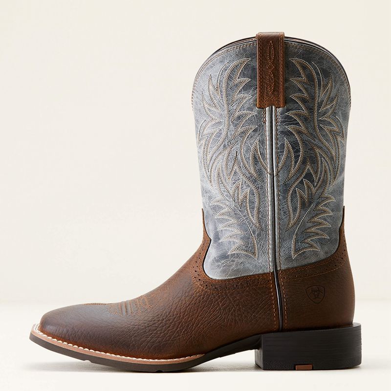 Ariat Sport Wide Square Toe Cowboy Boot Bleu Homme | DNI-52057804