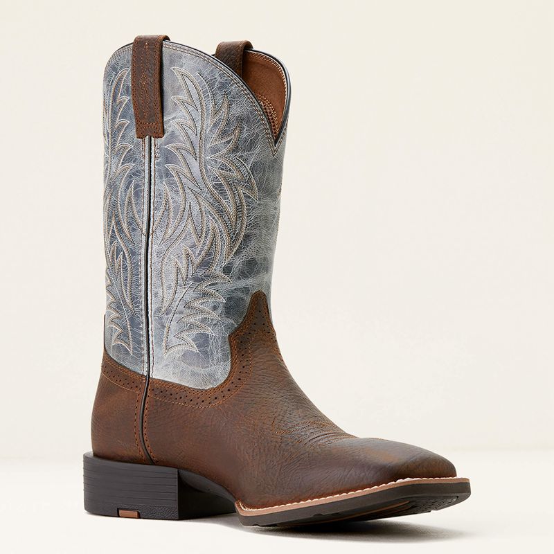 Ariat Sport Wide Square Toe Cowboy Boot Bleu Homme | DNI-52057804