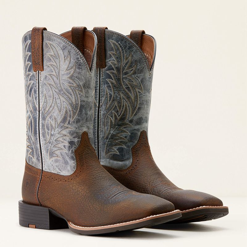 Ariat Sport Wide Square Toe Cowboy Boot Bleu Homme | DNI-52057804