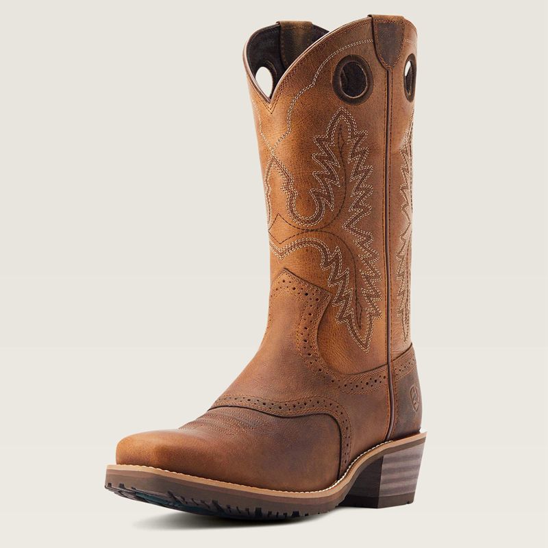 Ariat Hybrid Roughstock Square Toe Cowboy Boot Sorrel Crunch Homme | HUT-74227708