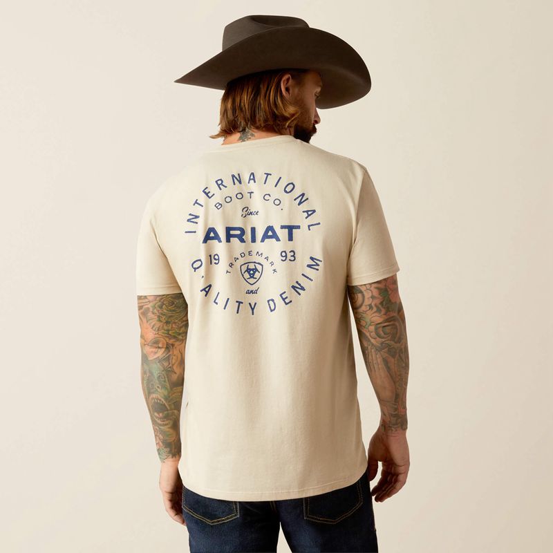 Ariat Stamped Seal T-Shirt Natural Homme | FJE-67943687