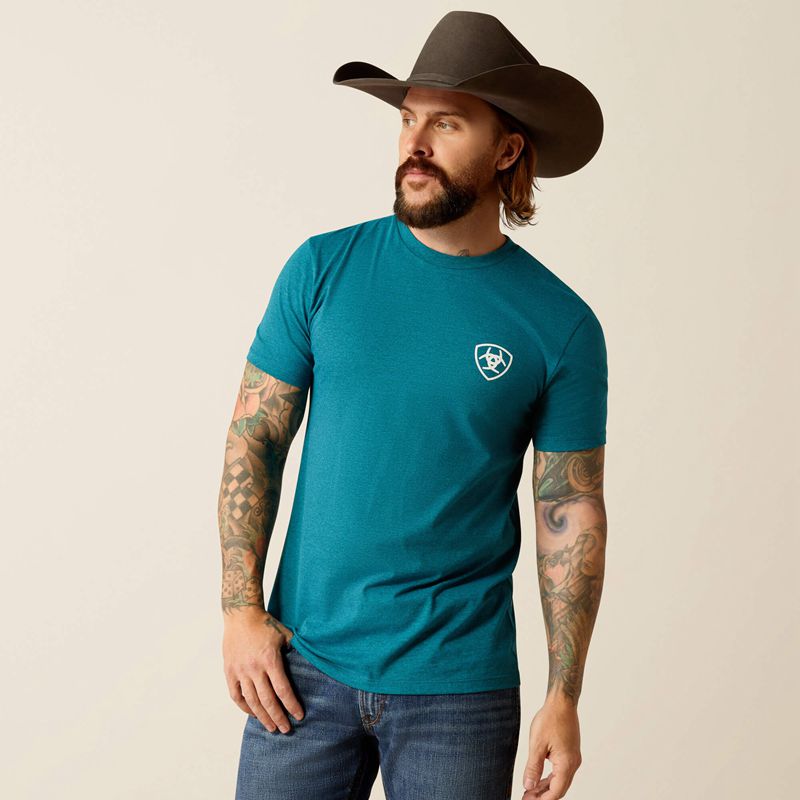 Ariat Stacks T-Shirt Noir Homme | ZVK-91924956