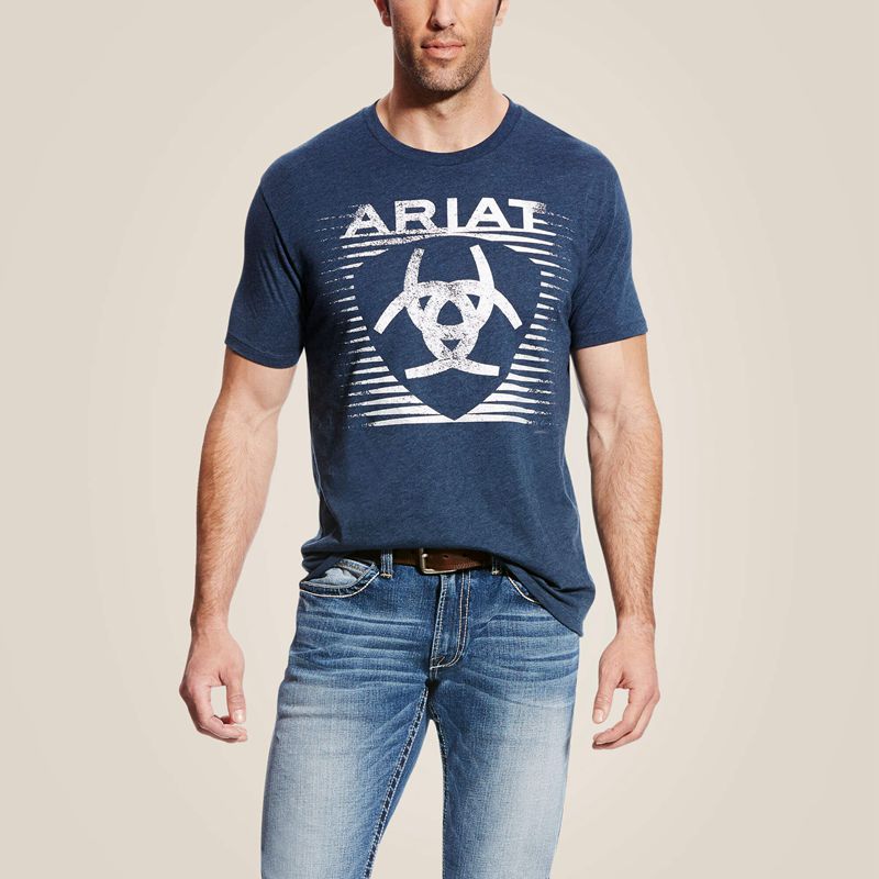 Ariat Shade Tee T-Shirt Bleu Marine Homme | CZS-66103126