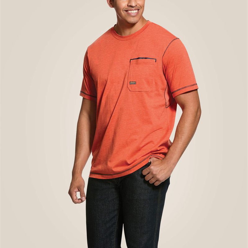 Ariat Rebar Workman T-Shirt Volcanic Heather Homme | LMW-15901282