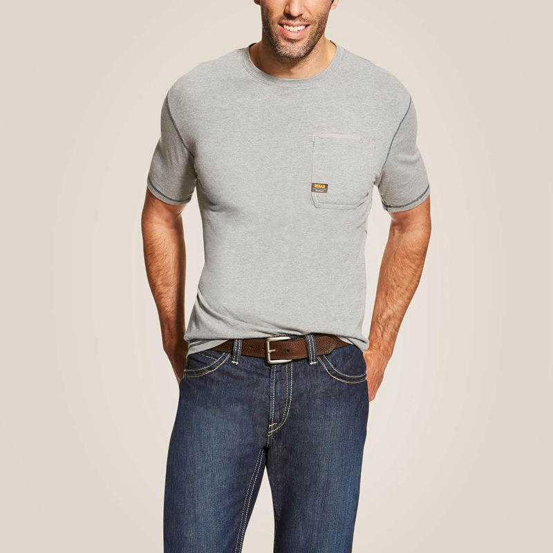 Ariat Rebar Workman T-Shirt Grise Homme | UWX-54200268