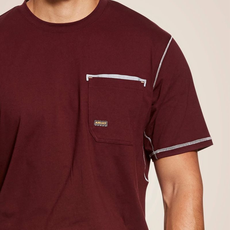 Ariat Rebar Workman T-Shirt Malbec Homme | ZNW-78901381