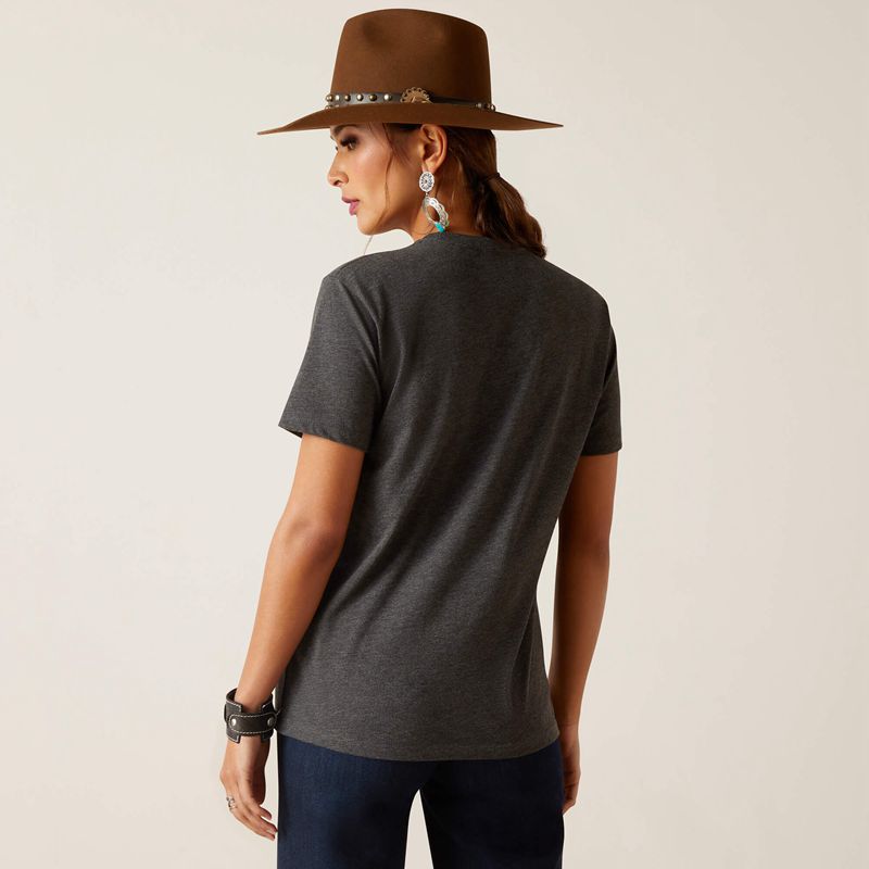 Ariat Sendero King Cow T-Shirt Charcoal Heather Homme | WWG-37789009