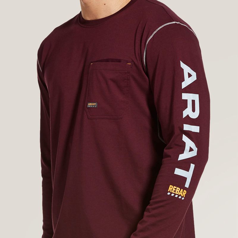 Ariat Rebar Workman Logo T-Shirt Malbec Homme | DWX-50916536