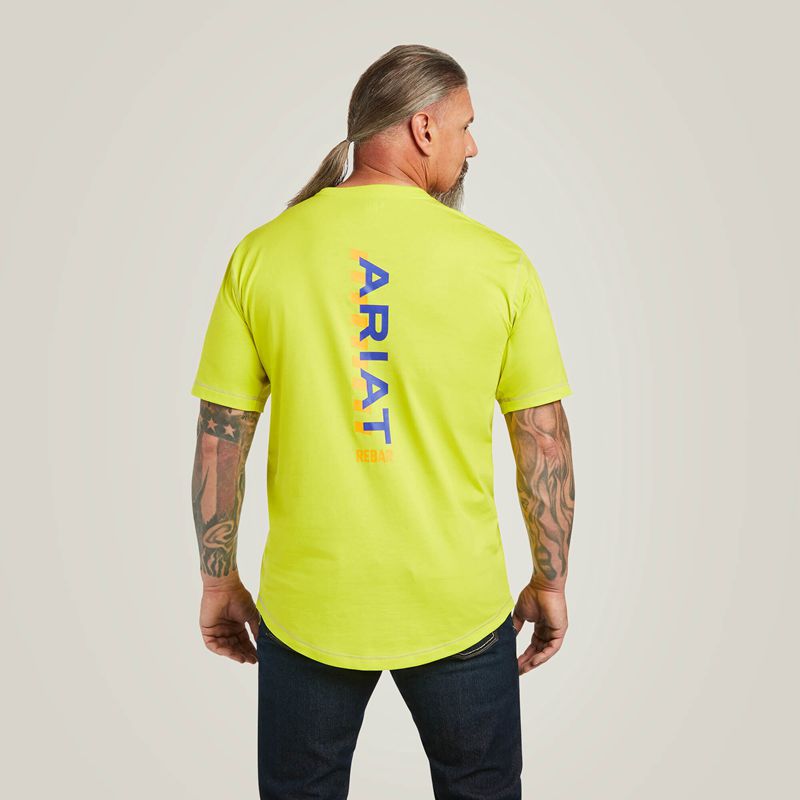 Ariat Rebar Workman Logo T-Shirt Sulphur Spring Homme | TXB-36586140