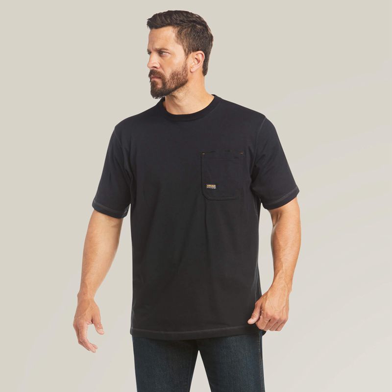 Ariat Rebar Workman Logo T-Shirt Noir Homme | ZOO-79102743