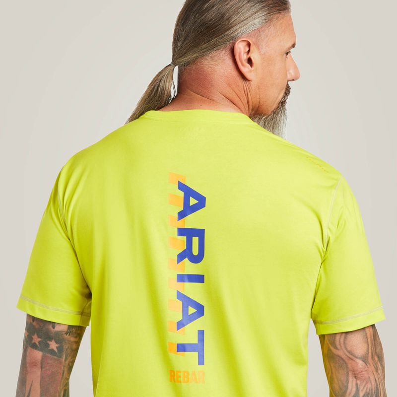 Ariat Rebar Workman Logo T-Shirt Sulphur Spring Homme | TXB-36586140