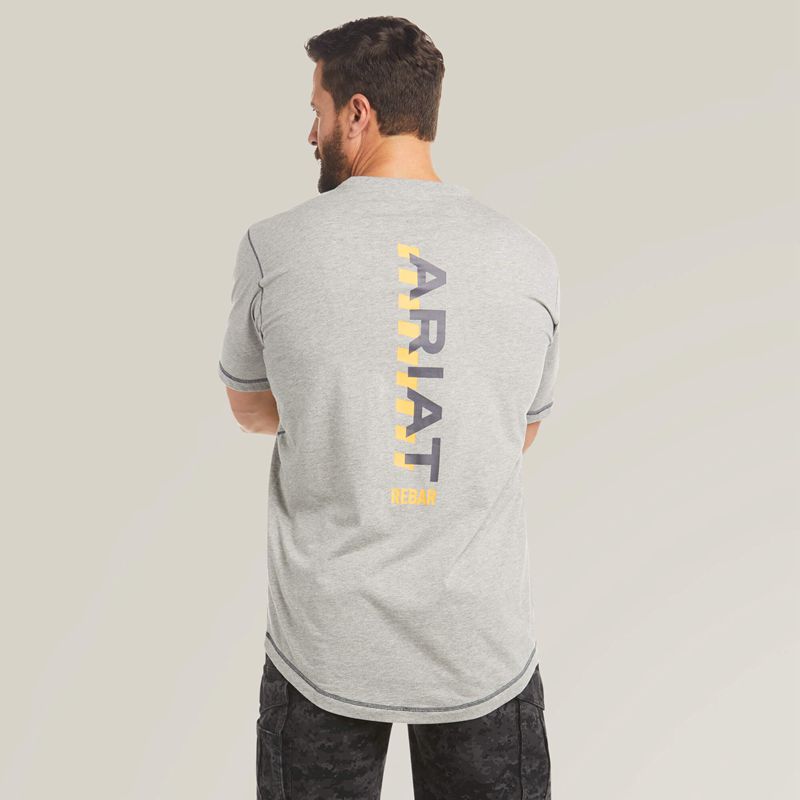 Ariat Rebar Workman Logo T-Shirt Grise Homme | BIE-78959648