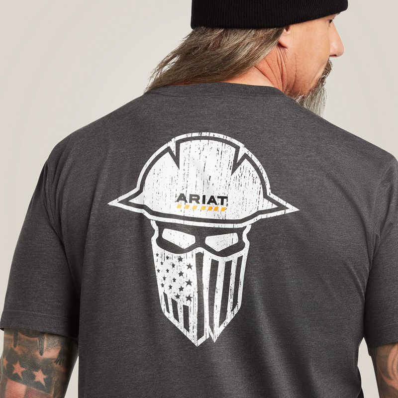 Ariat Rebar Workman Full Cover T-Shirt Charcoal Heather Homme | MWZ-02830082