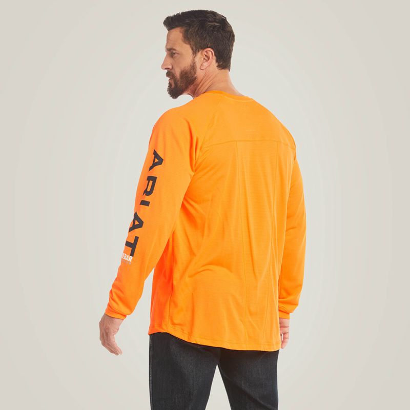 Ariat Rebar Heat Fighter T-Shirt Orange Homme | YNN-90366379