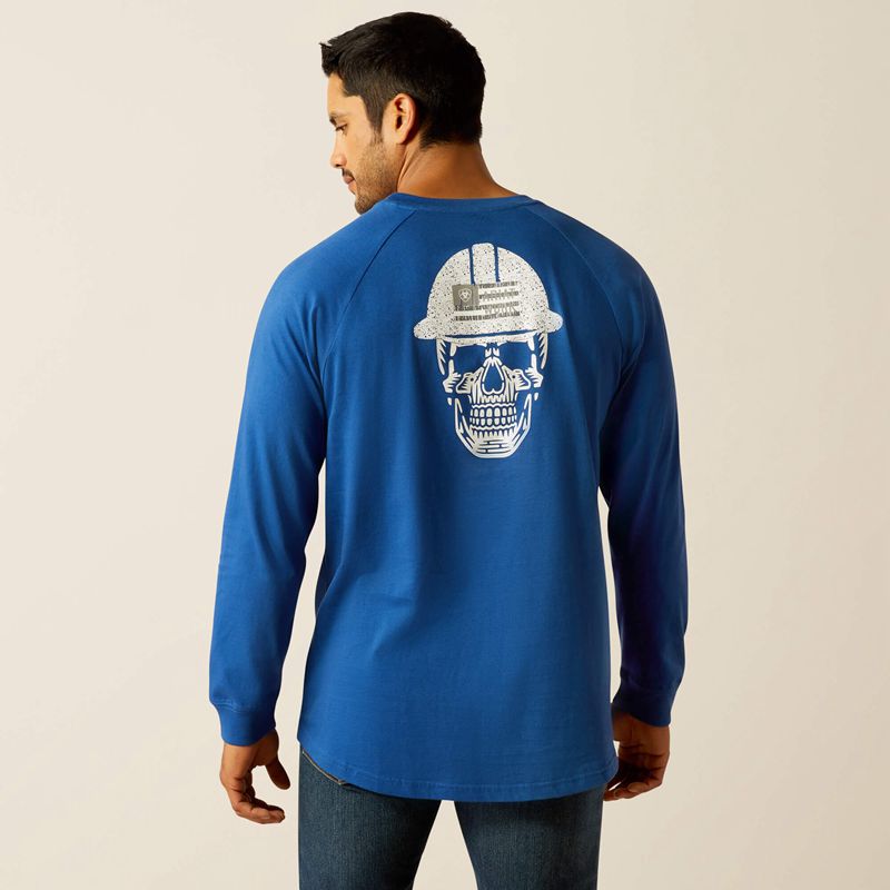 Ariat Rebar Cotton Strong Roughneck T-Shirt Bleu Homme | OKW-89100513