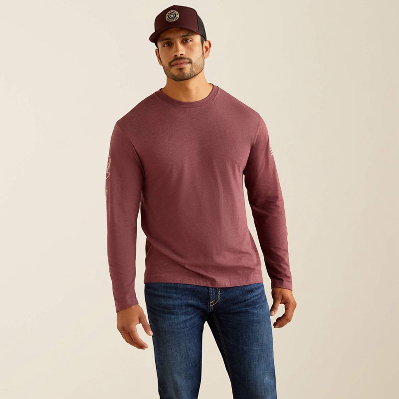 Ariat Elevated V2 T-Shirt Bordeaux Homme | SAT-75703646