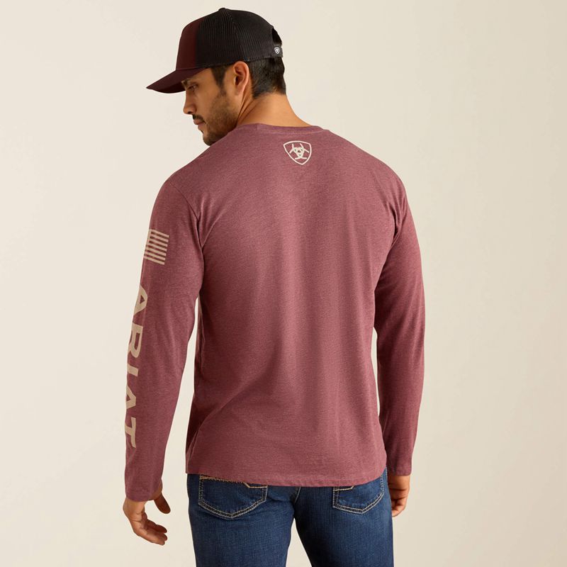 Ariat Elevated V2 T-Shirt Bordeaux Homme | SAT-75703646