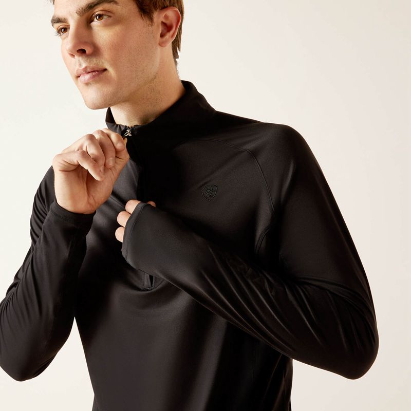 Ariat Lowell 1/4 Zip Recycled Materials Baselayer Noir Homme | YEY-18860044