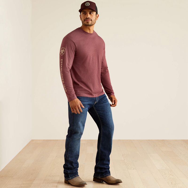 Ariat Elevated V2 T-Shirt Bordeaux Homme | SAT-75703646