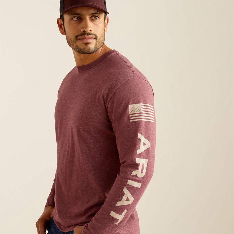 Ariat Elevated V2 T-Shirt Bordeaux Homme | SAT-75703646